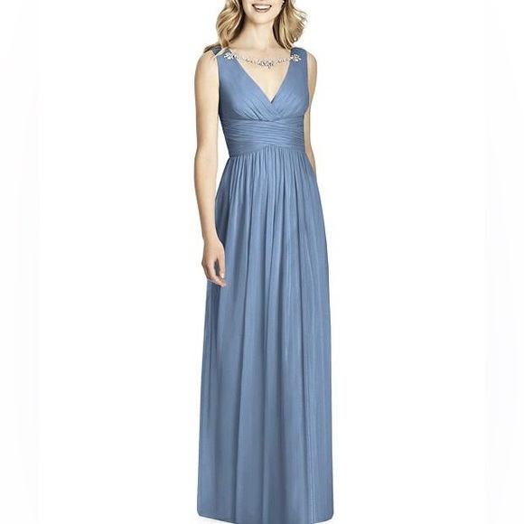 NWT Jenny Packham V Neckline Floor Length Chiffon Dress - Picture 9 of 9